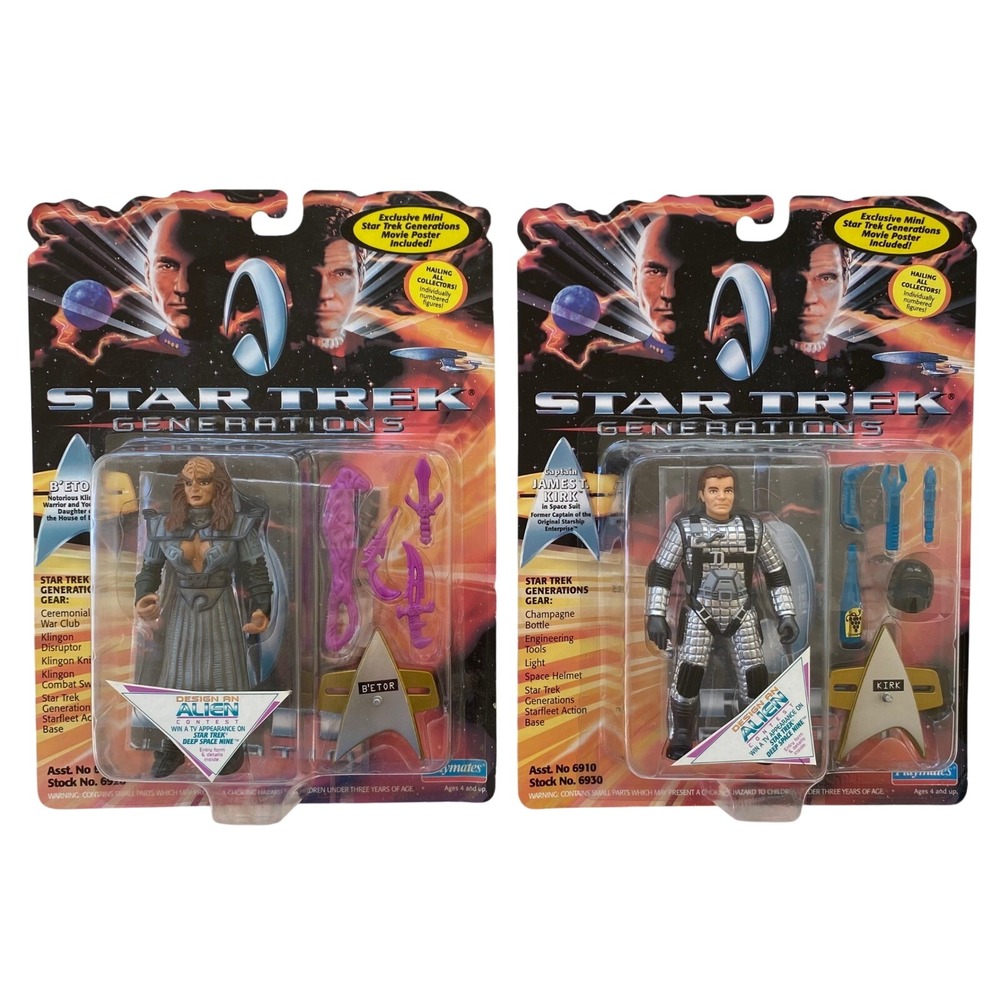 Playmates Star Trek Generations Action Figures Captain James T. Kirk & B'Etor 94